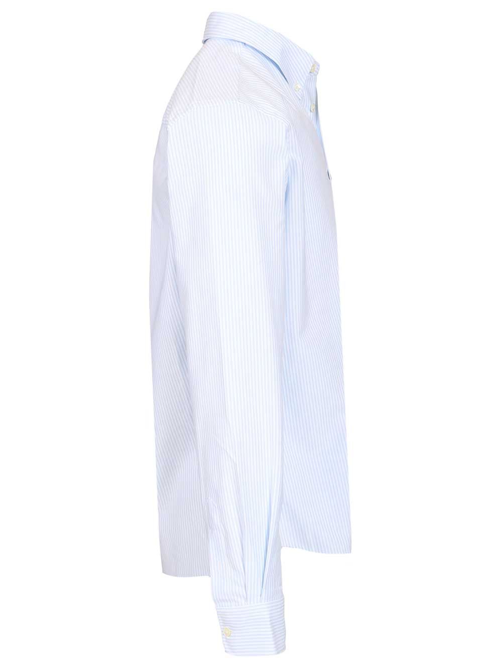 Classic Striped Shirt Light Blue Cotton