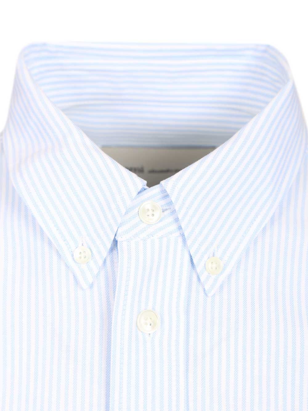 Classic Striped Shirt Light Blue Cotton