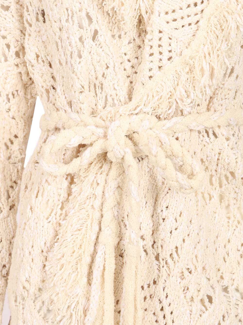 Lagoon Romance Cotton Blend Cardigan White Polyamide Knitwear