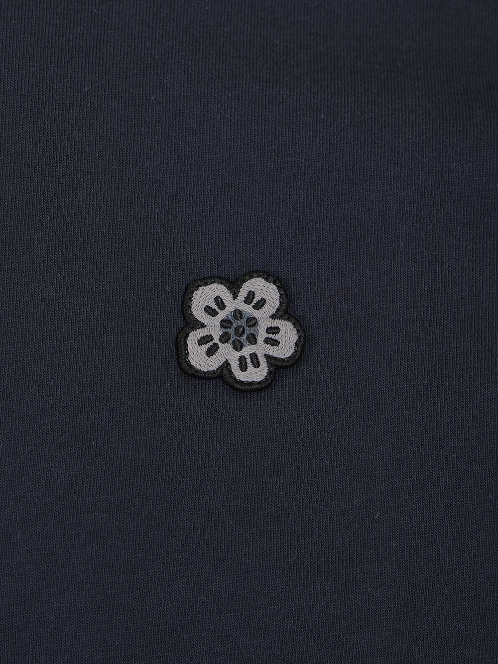 Boke Flower embroidered T-shirt Blue 100 Cotton