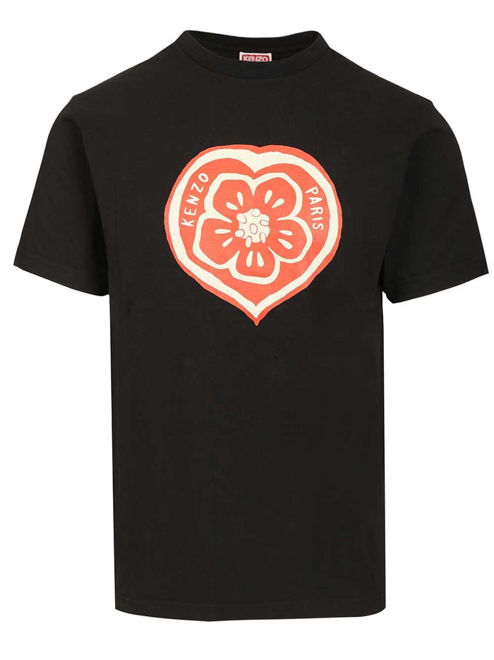 Boke heart T-shirt Black Cotton