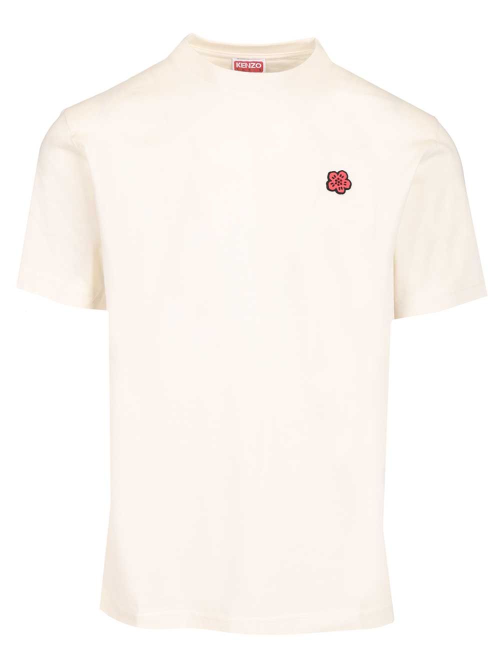 Boke Flower embroidered T-shirt White 100 Cotton