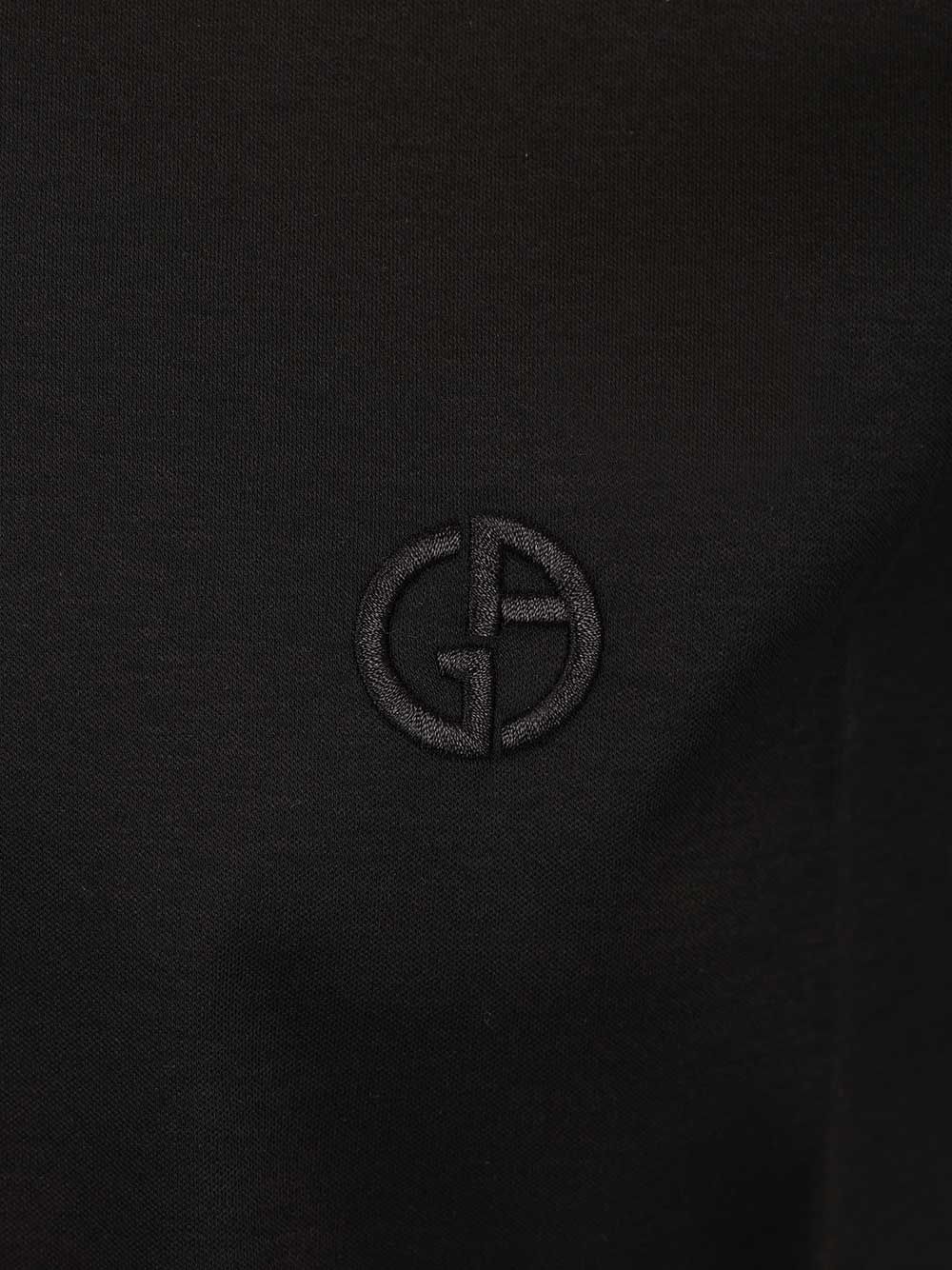 Cotton interlock polo shirt Black