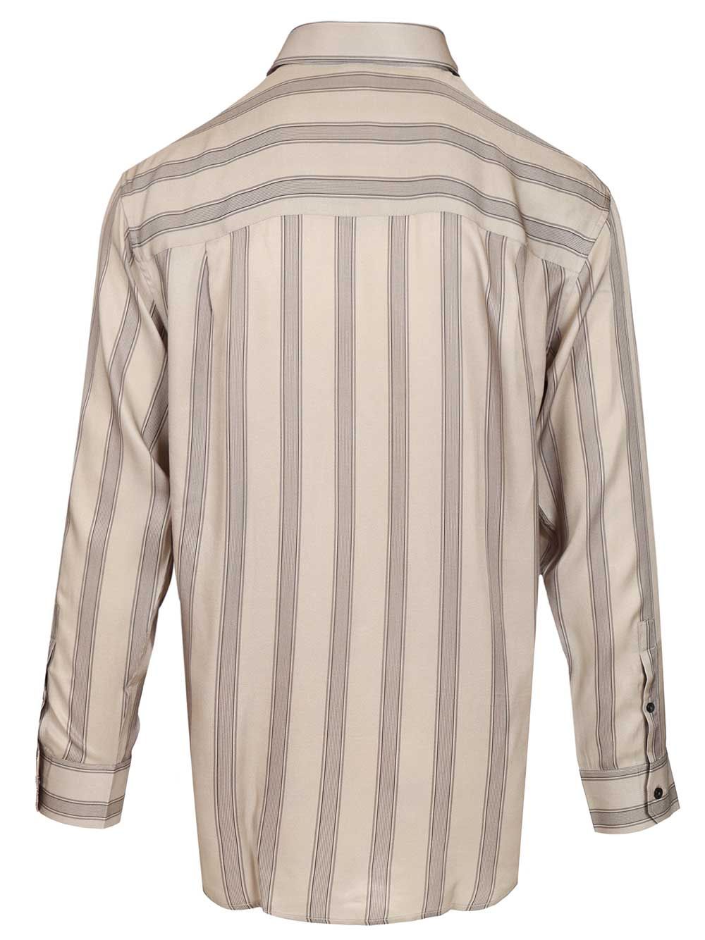 Flowing Striped Shirt Beige Viscose