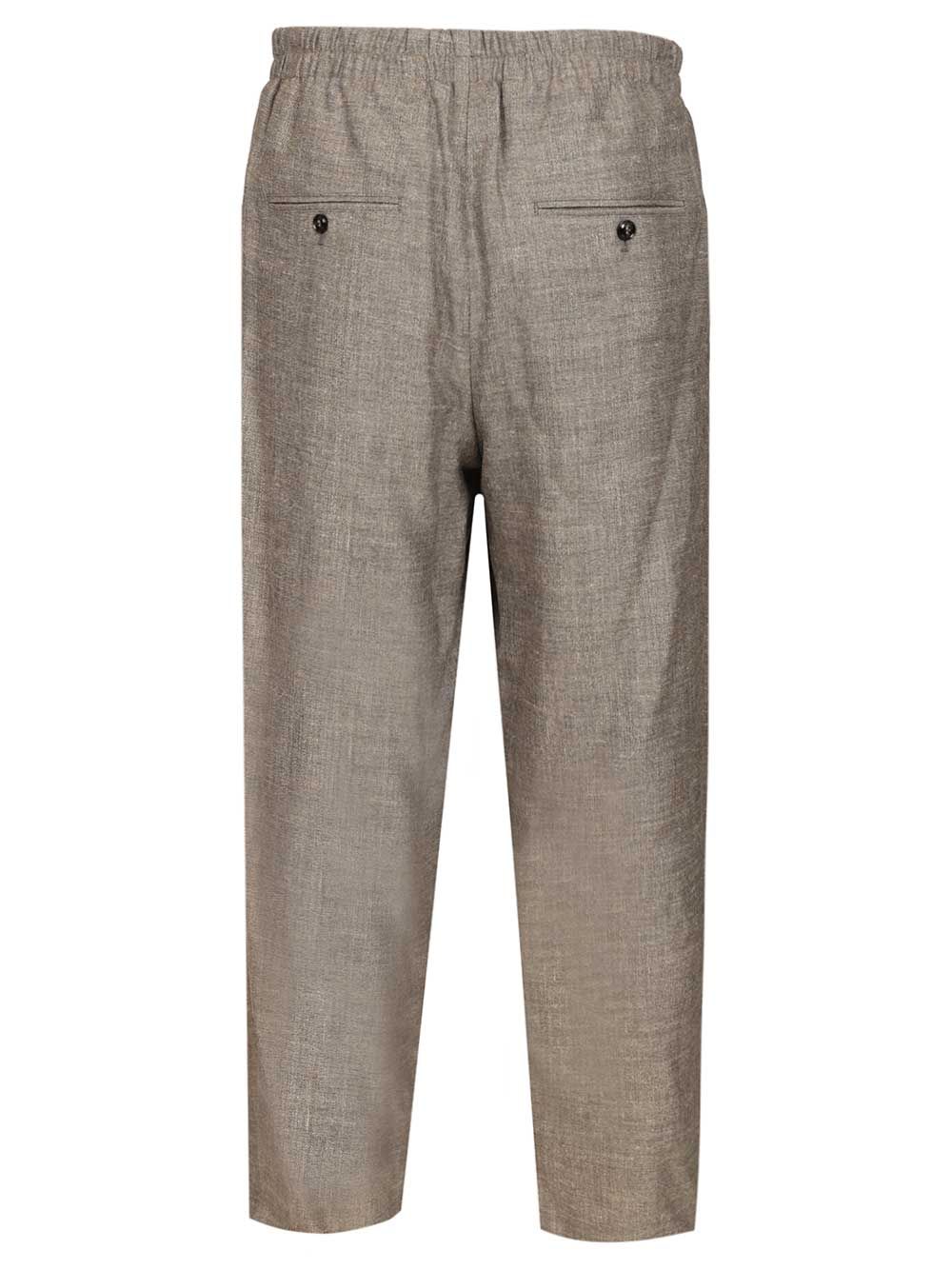 Trousers with elasticated waist Grey Silk (tasar)