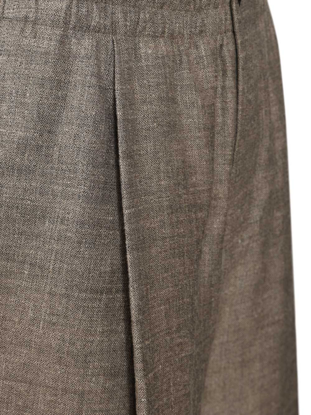 Trousers with elasticated waist Grey Silk (tasar)