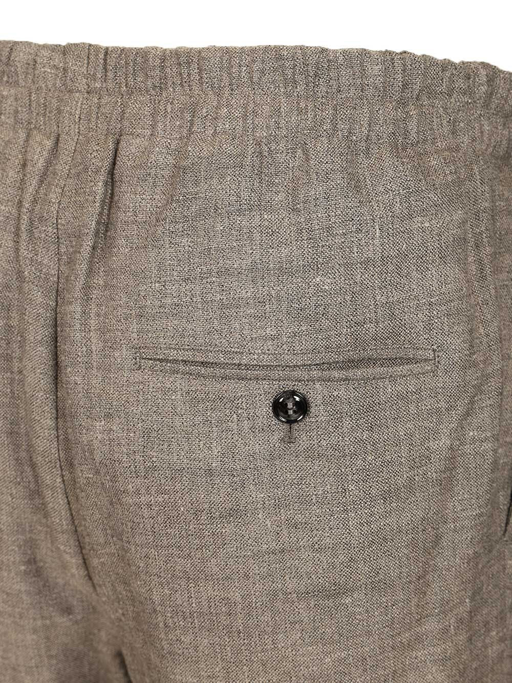 Trousers with elasticated waist Grey Silk (tasar)