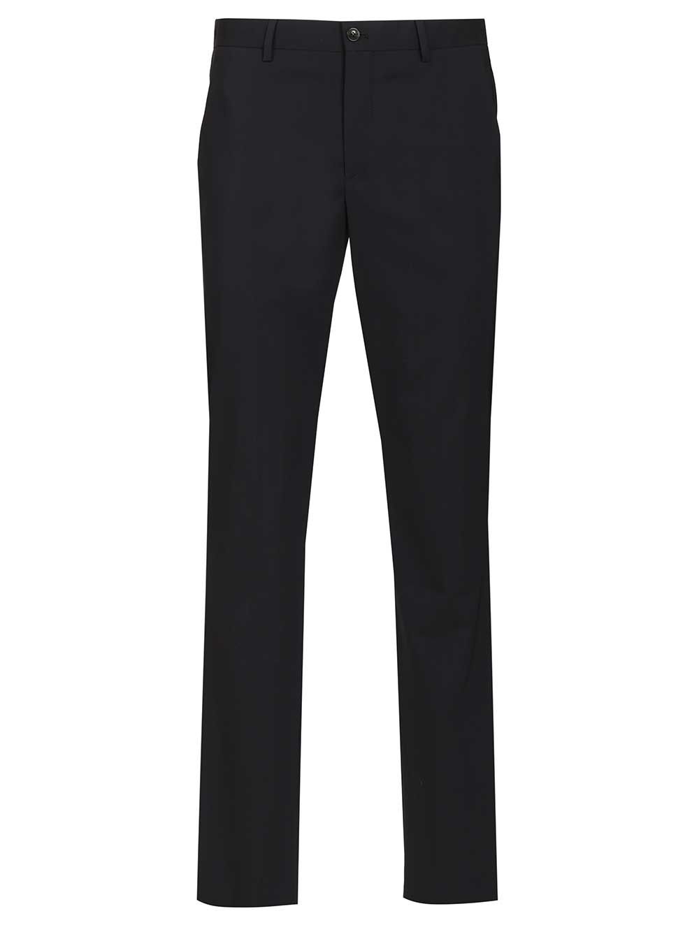Flat front trousers in virgin wool Blue