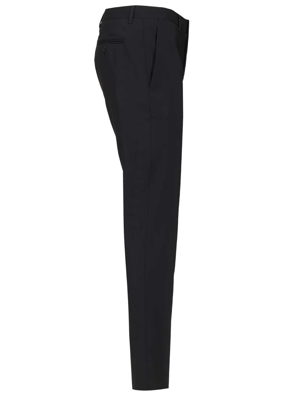 Flat front trousers in virgin wool Blue