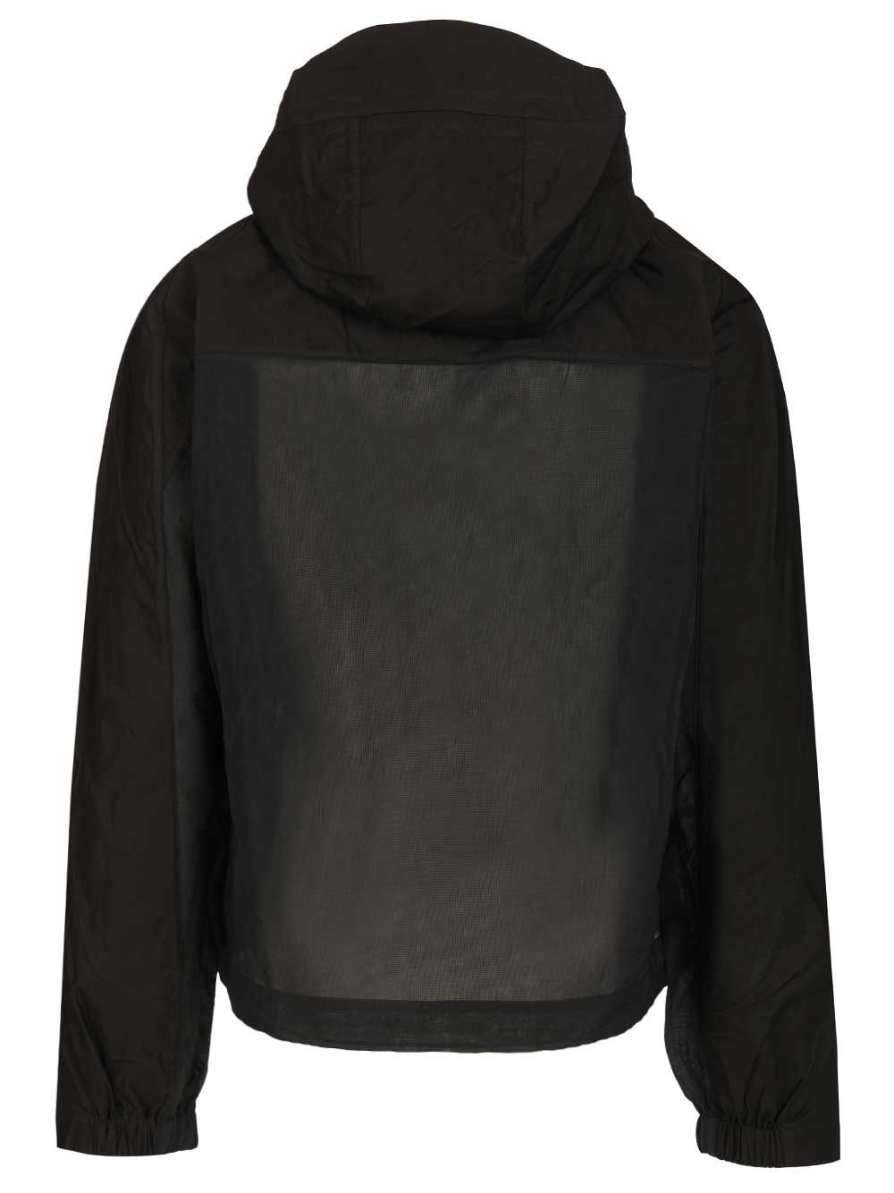 Jacket With Hood Black Cotton/polyamide