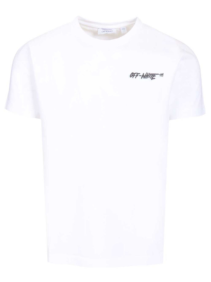T-shirt with shadow logo print White Cotton