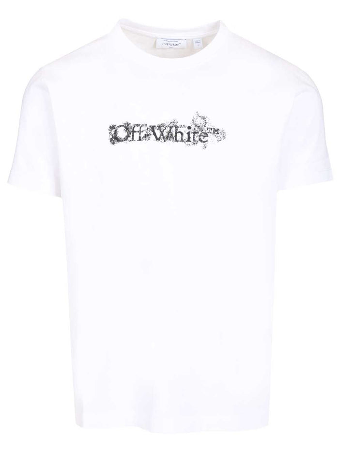 T-Shirt With Heraldic Arrow Print White Cotton