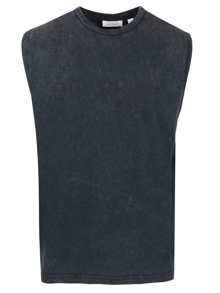 Sleeveless T-shirt Blue Cotton