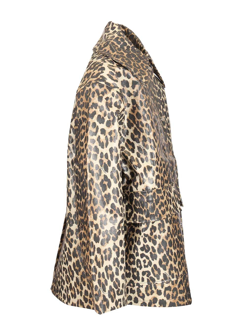 Leopard Laminated Cotton Jacket Animalier Hemp