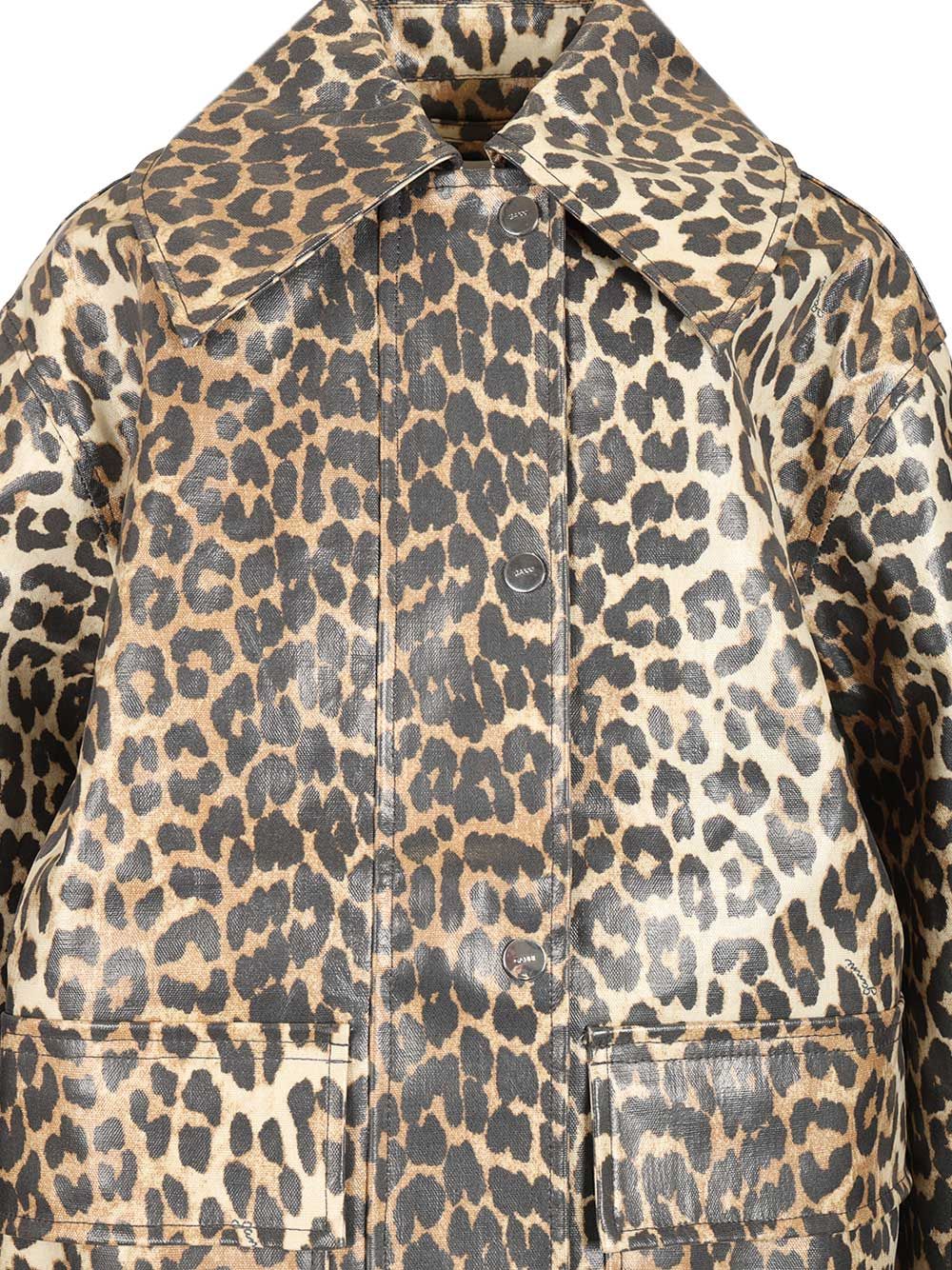 Leopard Laminated Cotton Jacket Animalier Hemp