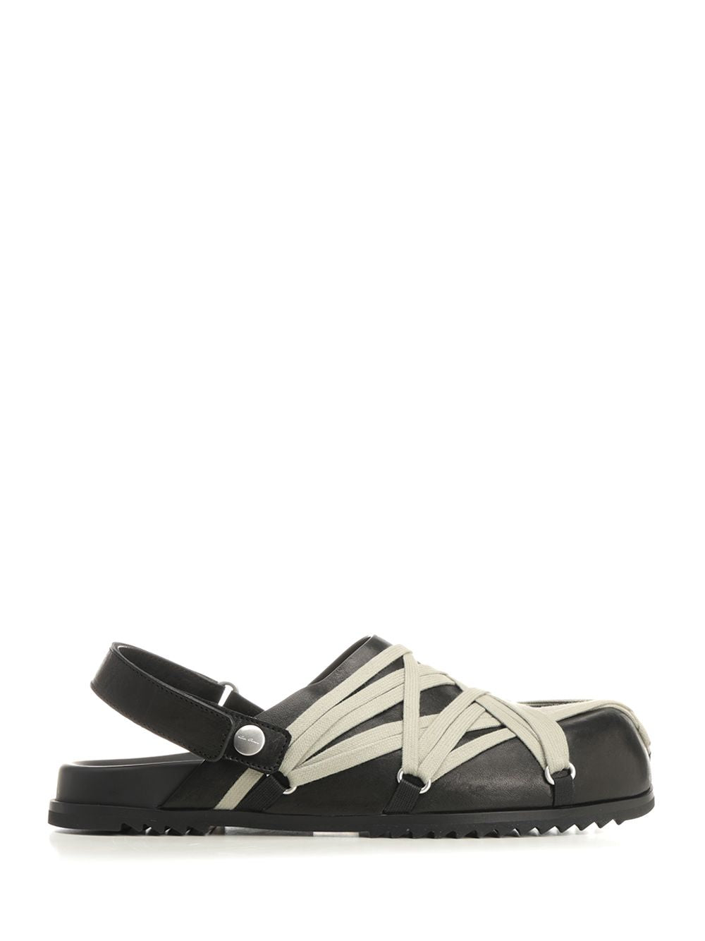 Megalace Leather Mules Black Scarpe Basse