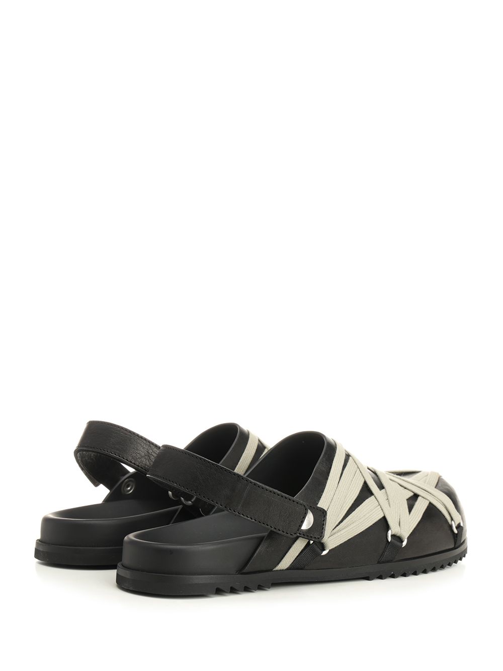 Megalace Leather Mules Black Scarpe Basse