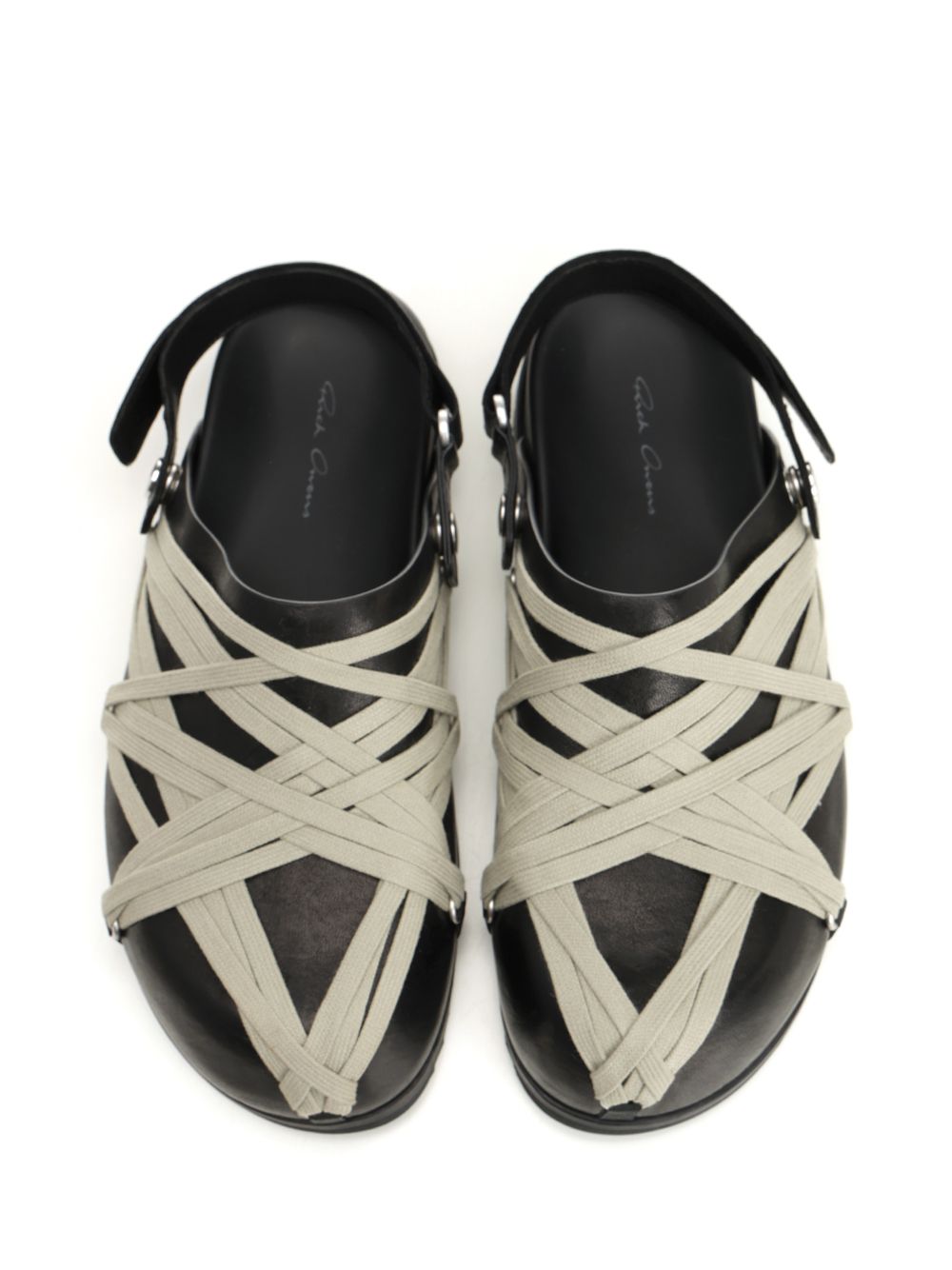 Megalace Leather Mules Black Scarpe Basse