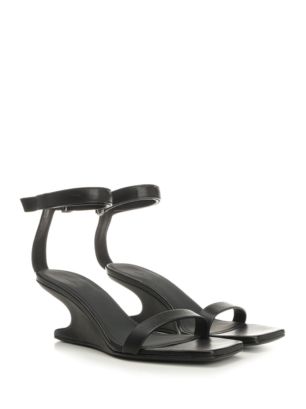 Cantilever Sandals Black Leather