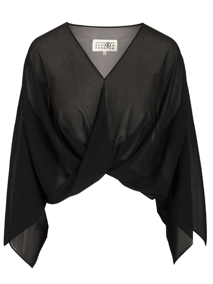 Long-sleeved top Black Poliestere Tops