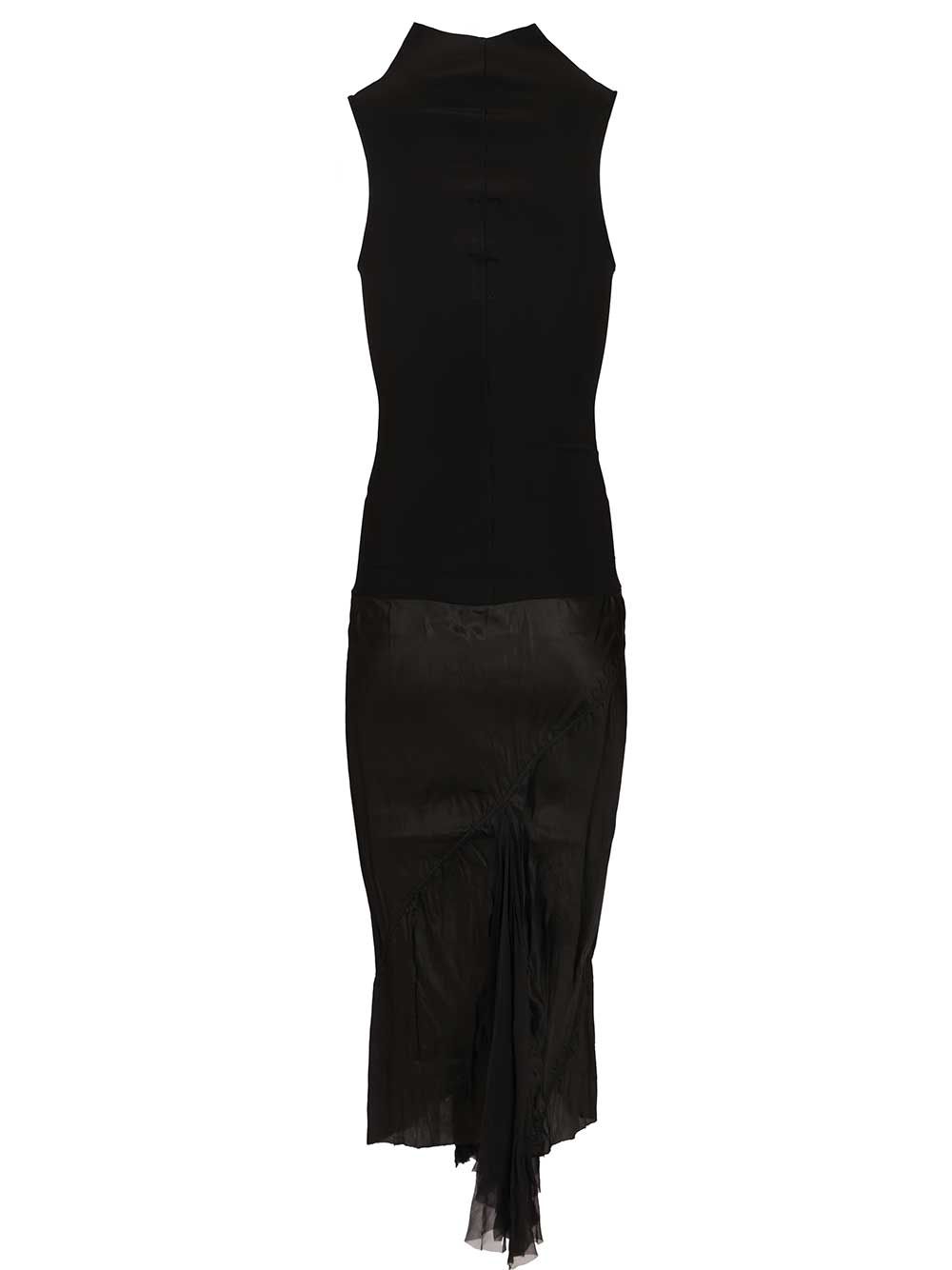 Sliced Dress Black Viscose Elastane