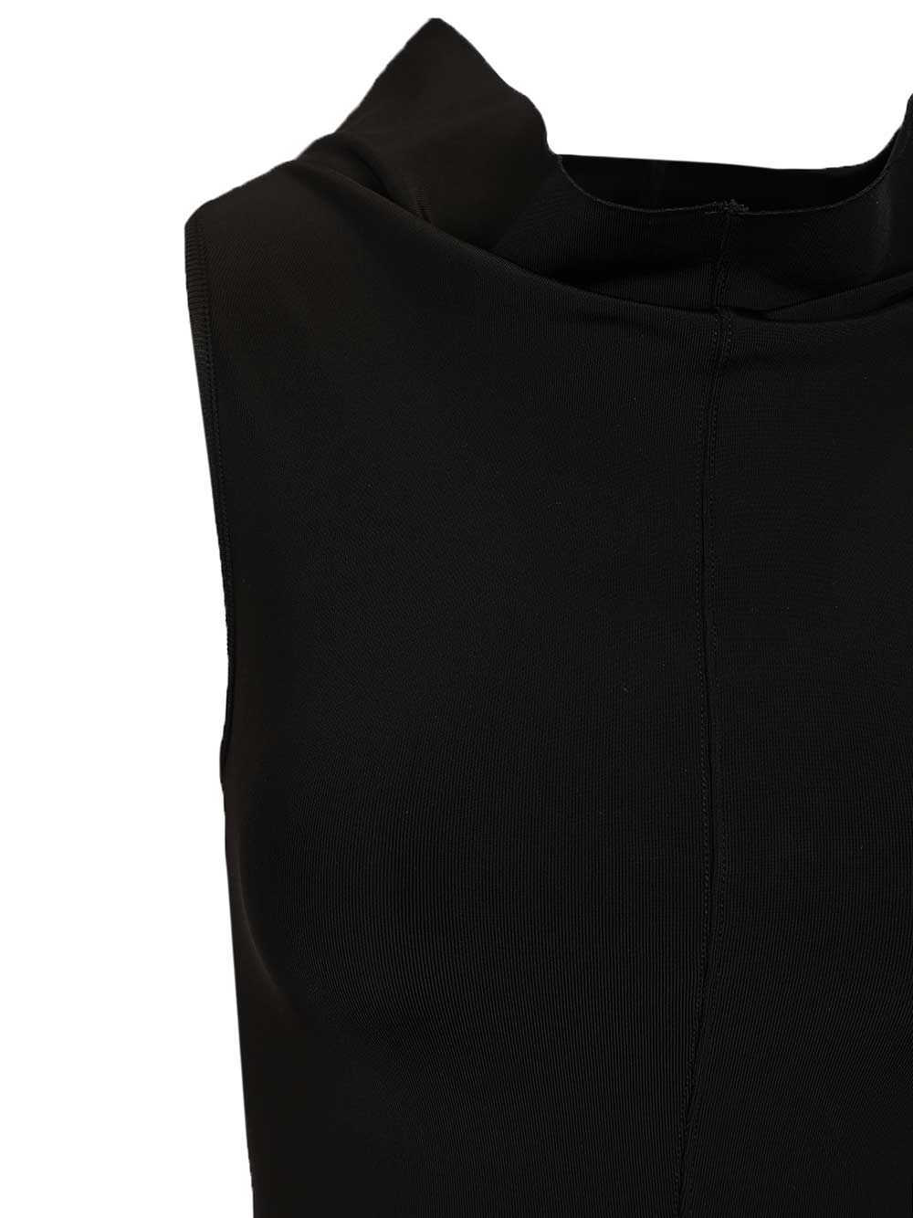 Sliced Dress Black Viscose Elastane
