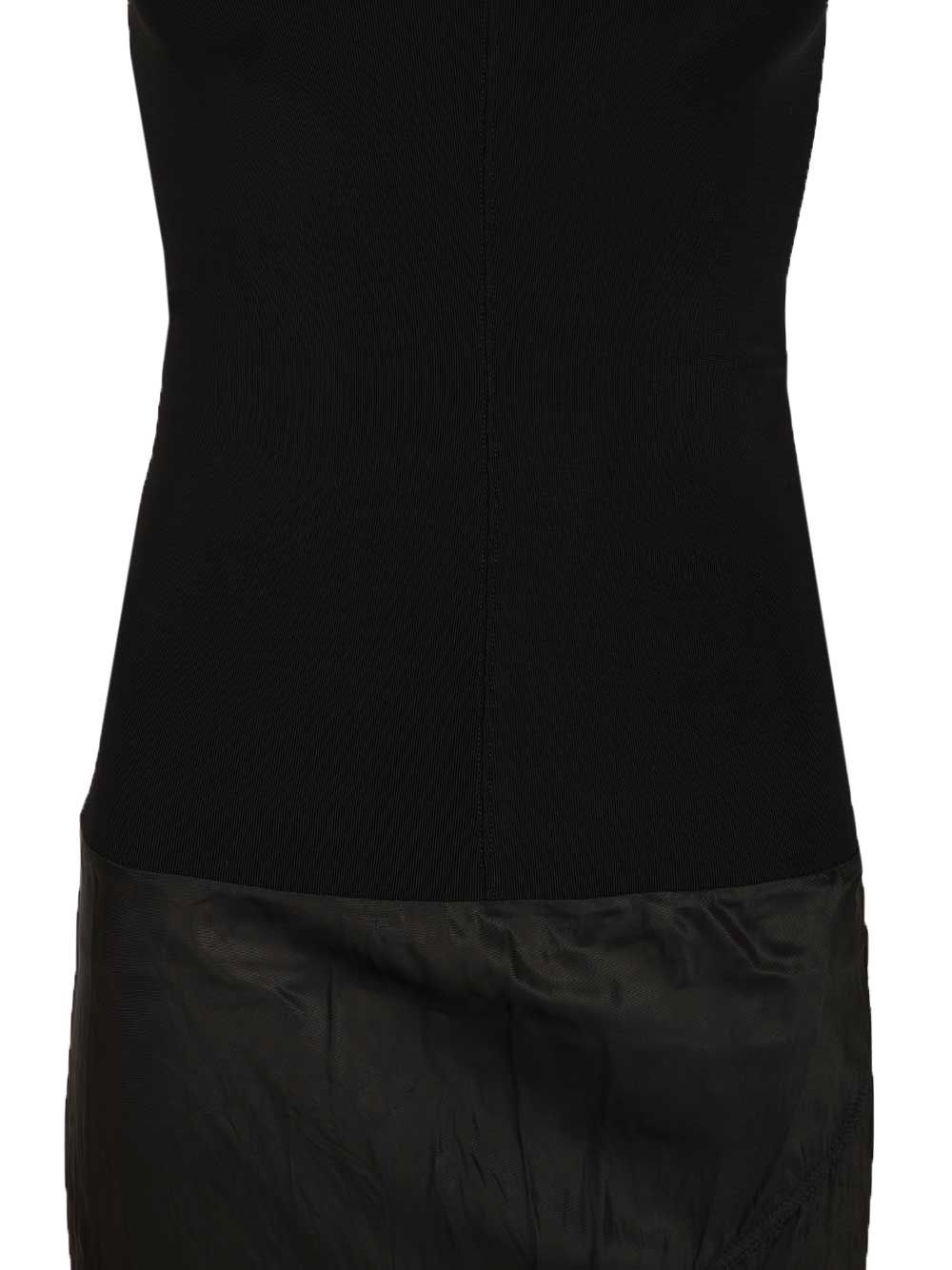 Sliced Dress Black Viscose Elastane