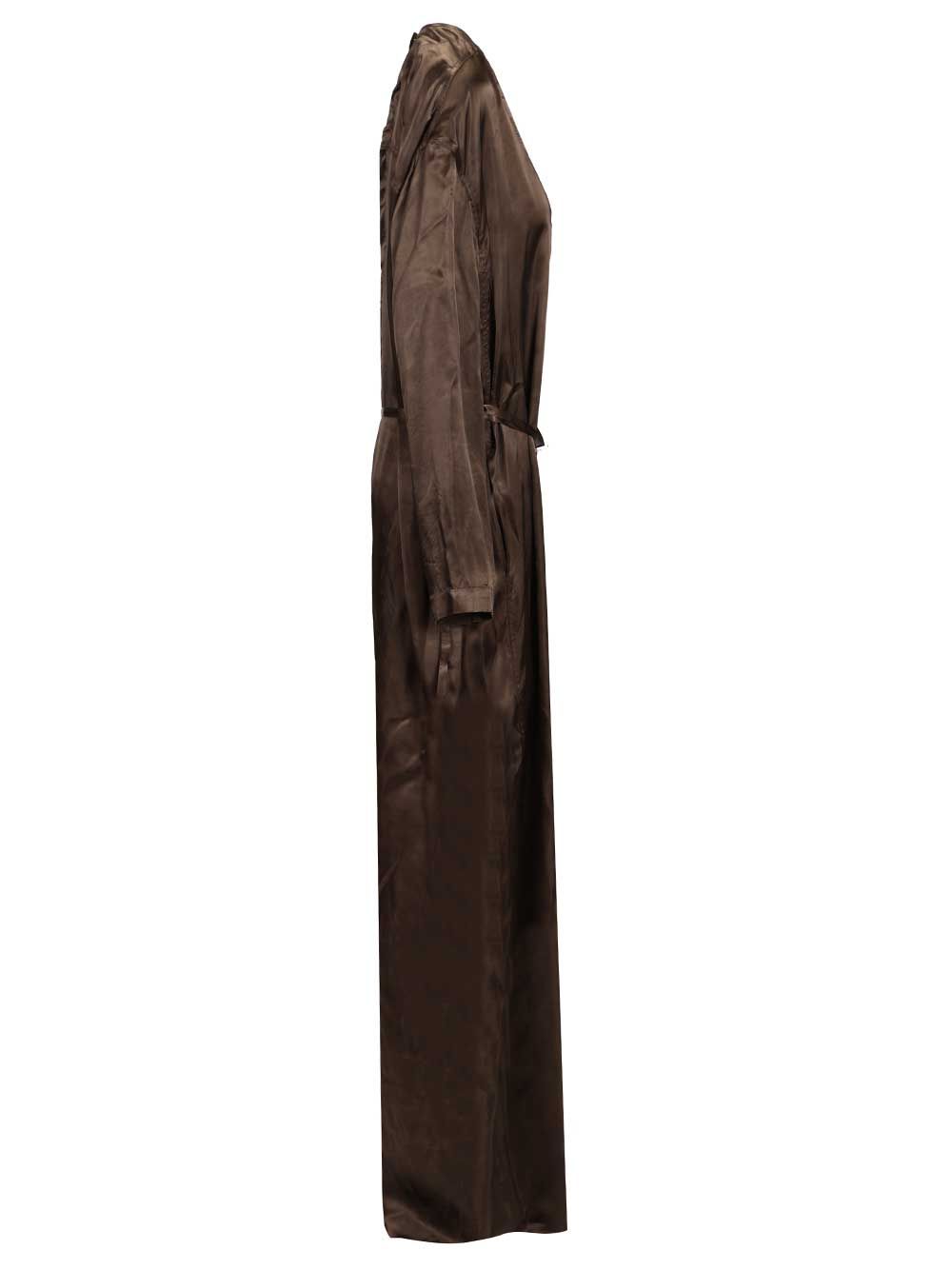 Long-sleeved jumpsuit Brown Cupro Jumpsuits