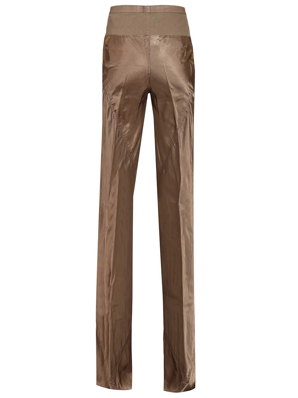 Bias Satin Flared Trousers Beige Cupro