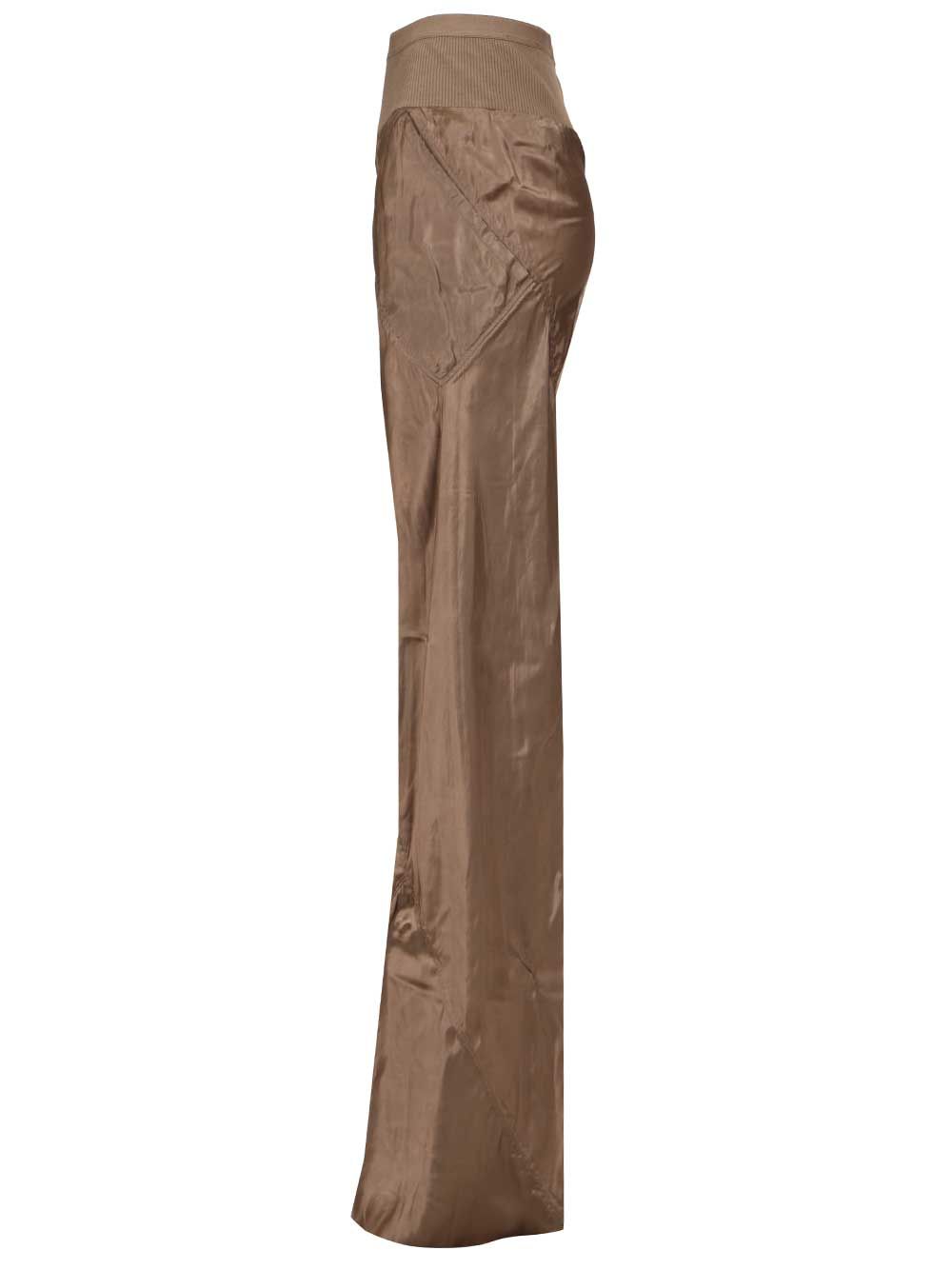 Bias Satin Flared Trousers Beige Cupro
