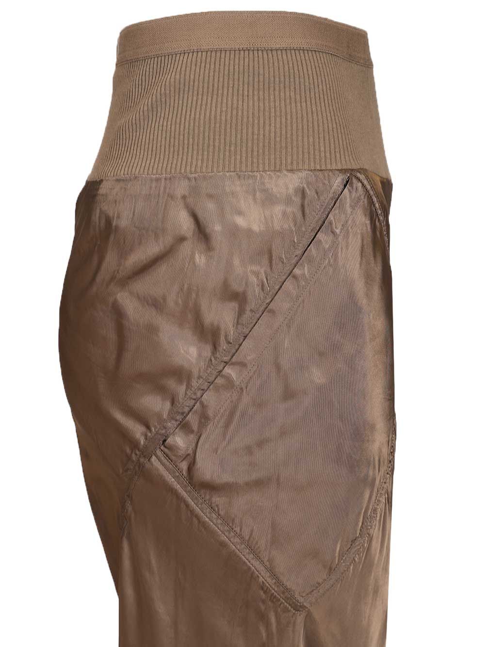 Bias Satin Flared Trousers Beige Cupro