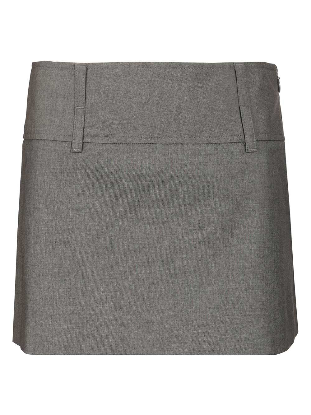 Micro Miniskirt Grey Polyester Skirt