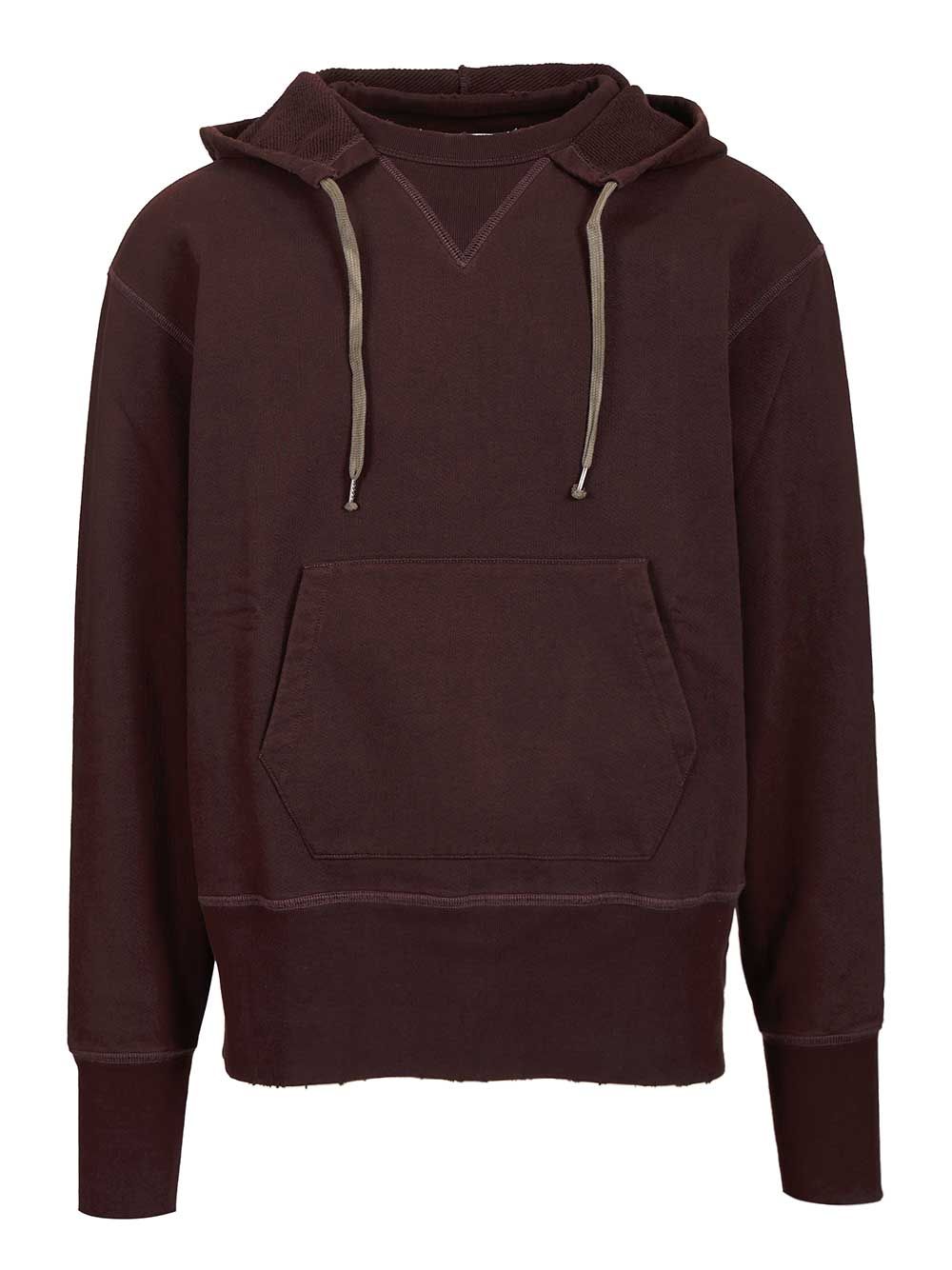 Cotton Hooded Sweatshirt Bordeaux Sweatshirts