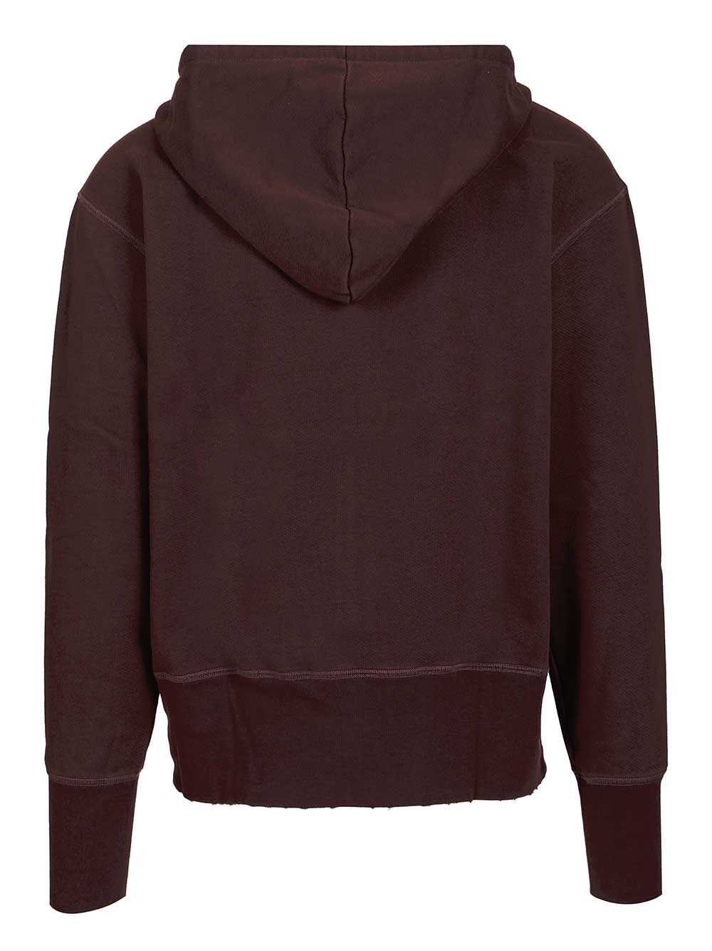Cotton Hooded Sweatshirt Bordeaux Sweatshirts
