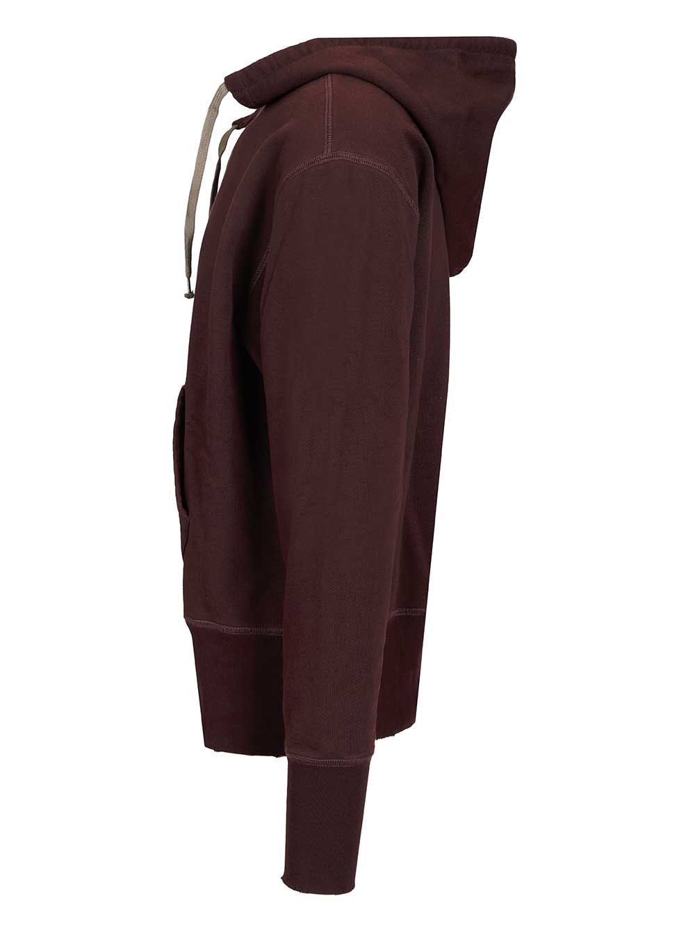 Cotton Hooded Sweatshirt Bordeaux Sweatshirts