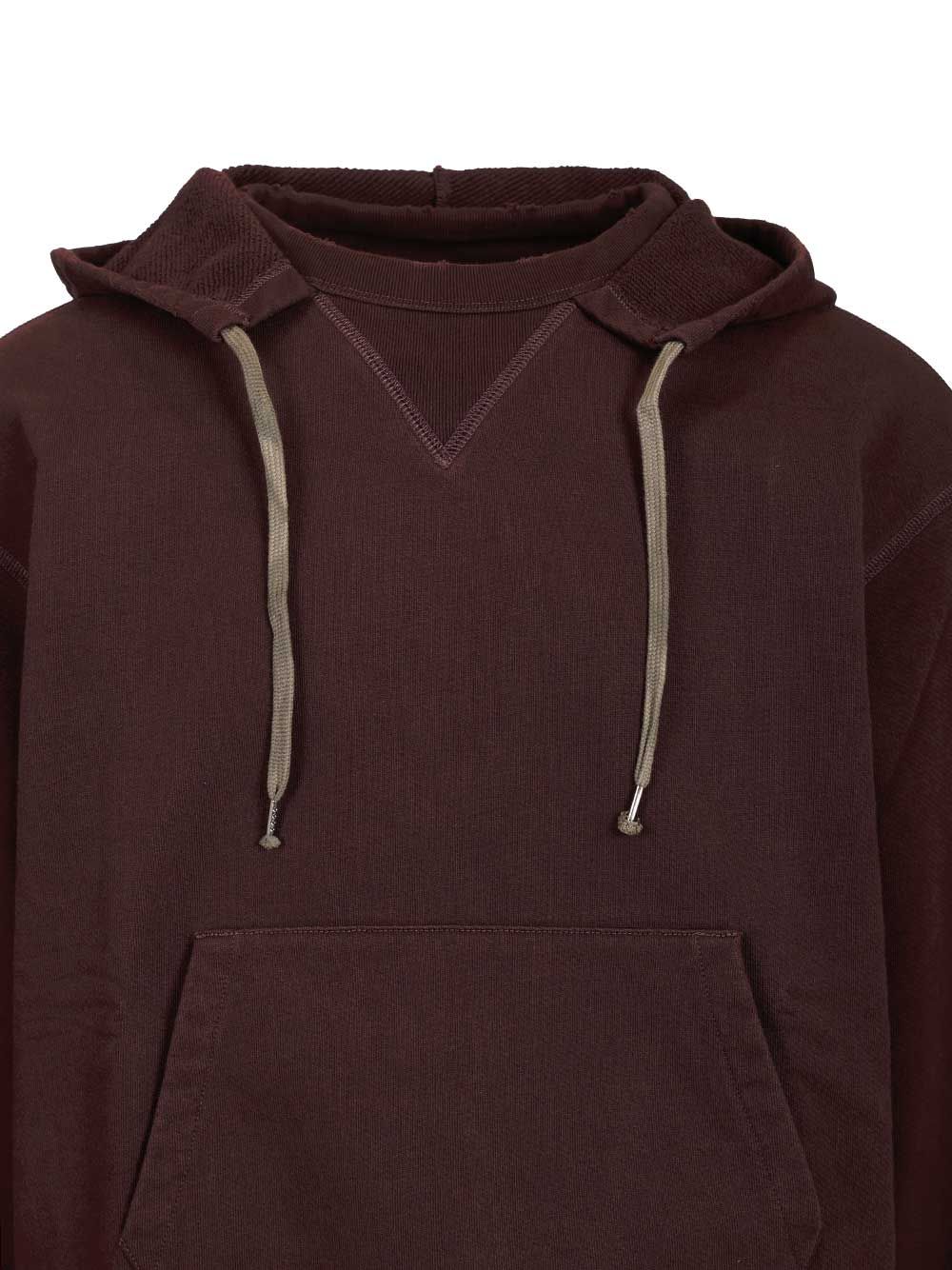 Cotton Hooded Sweatshirt Bordeaux Sweatshirts