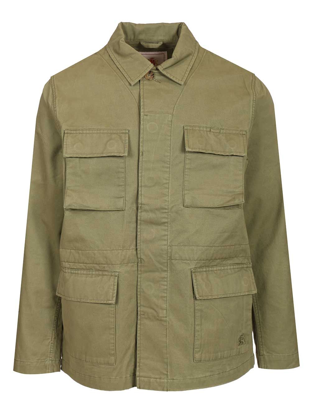 WASHED COTTON TWILL FIELD JACKET Green