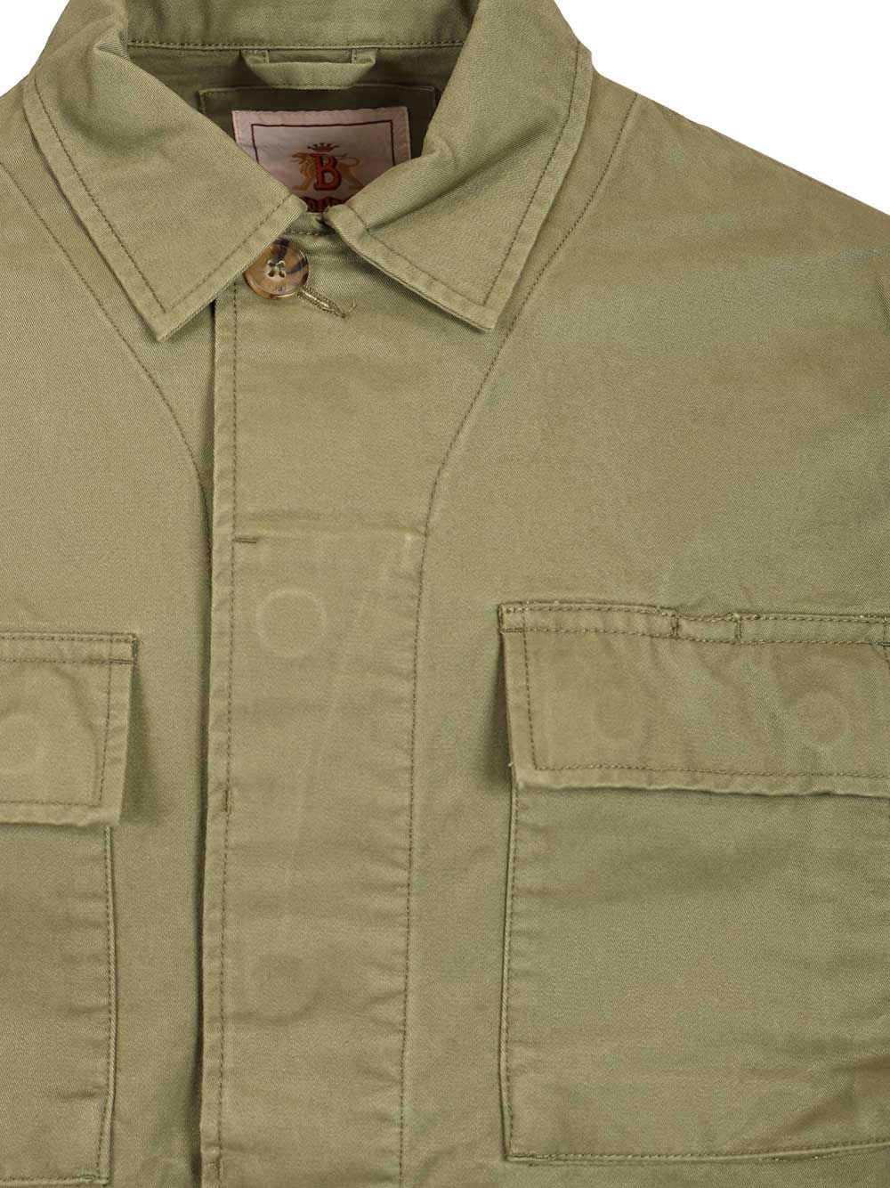 WASHED COTTON TWILL FIELD JACKET Green