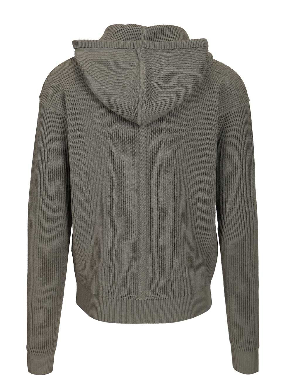 Ribbed wool hooded Light Blue Knitwear