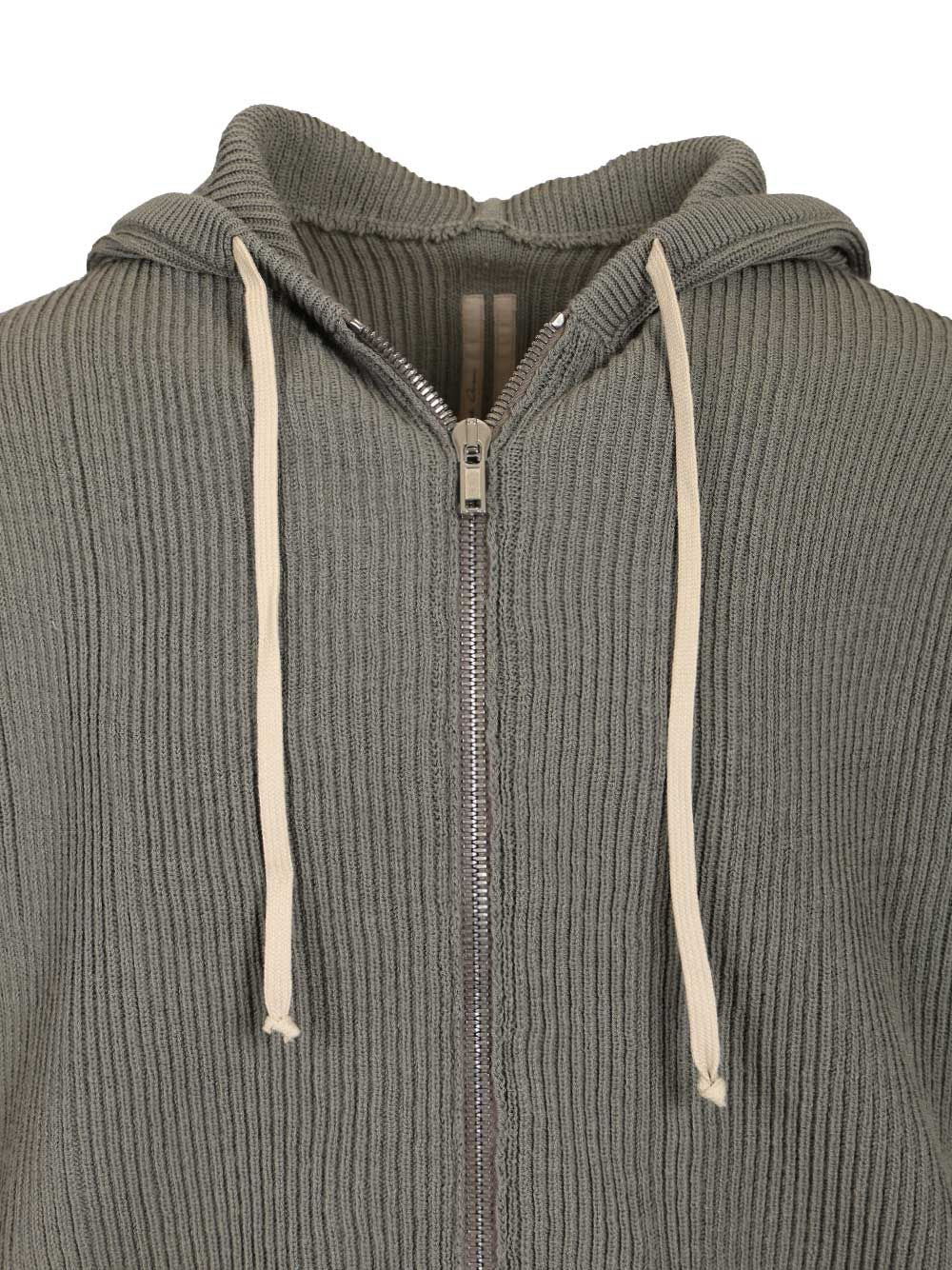 Ribbed wool hooded Light Blue Knitwear