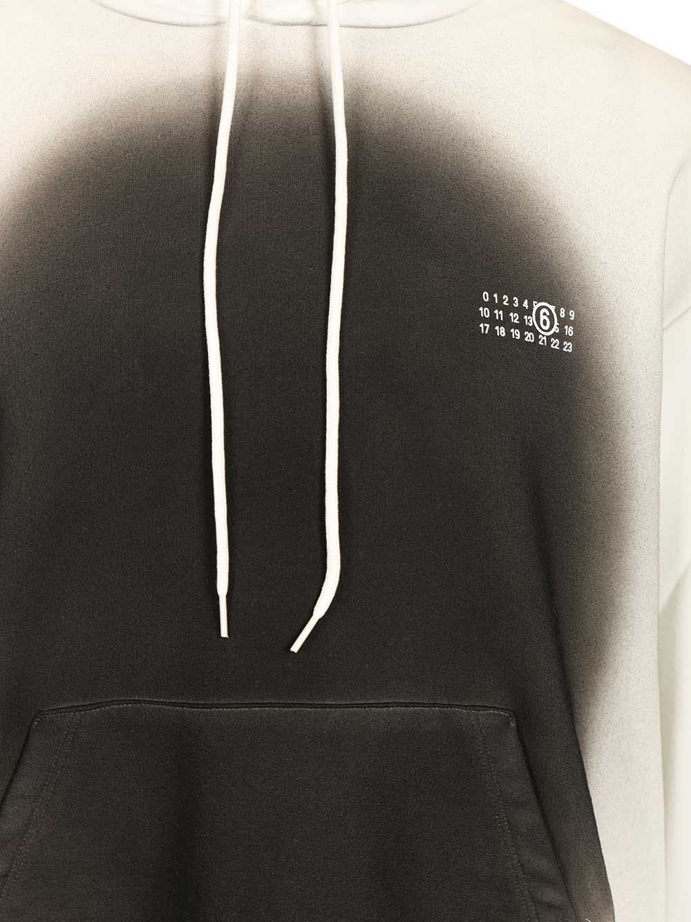 Spray Print Sweatshirt White Cotton Polyester Sweatshirts