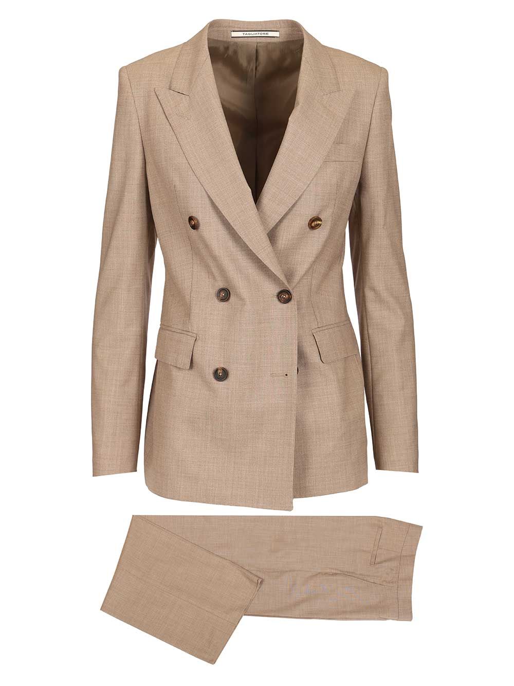 Paris suit Brown Wool Silk Dress