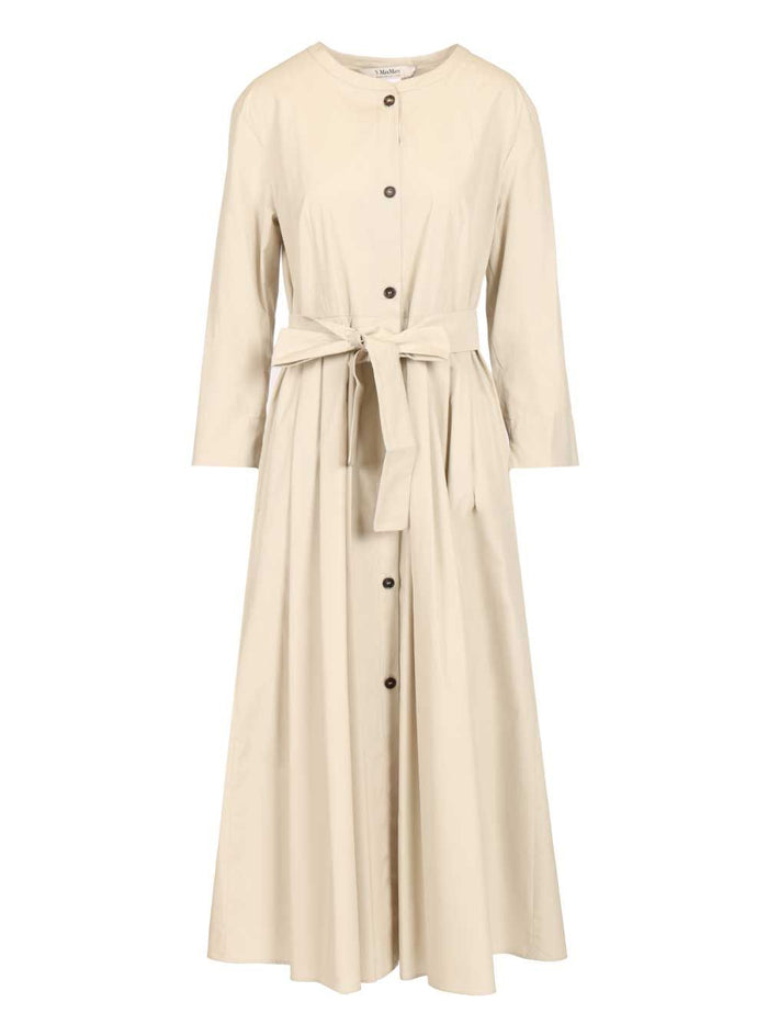 Cotton poplin dress Beige