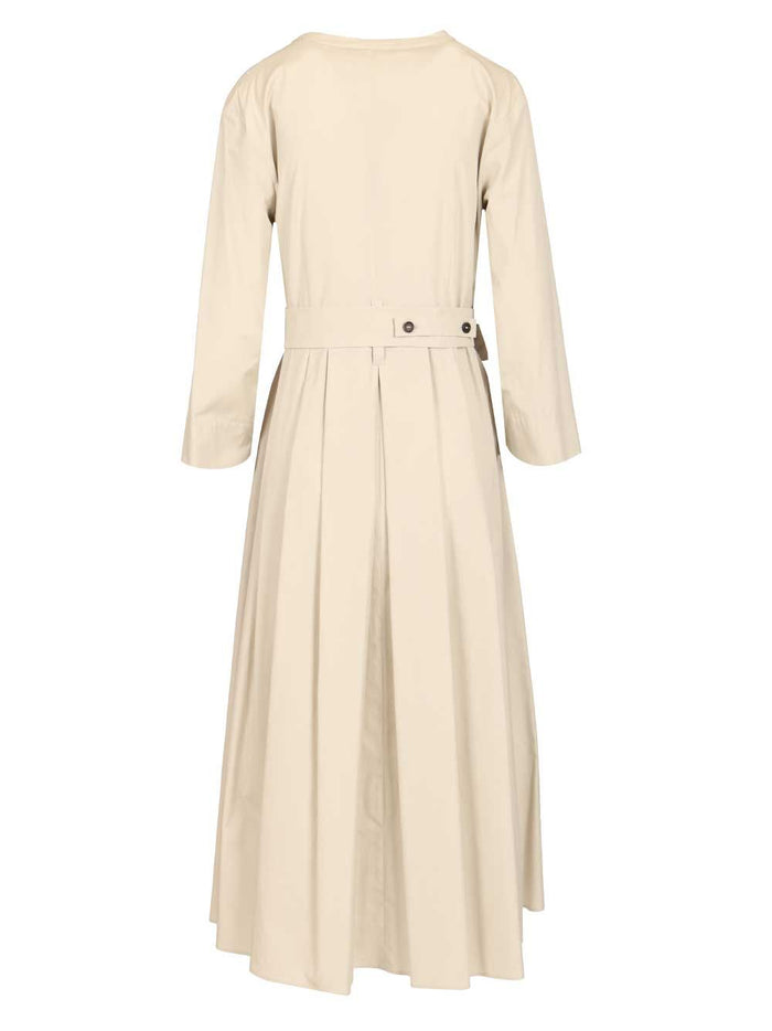 Cotton poplin dress Beige