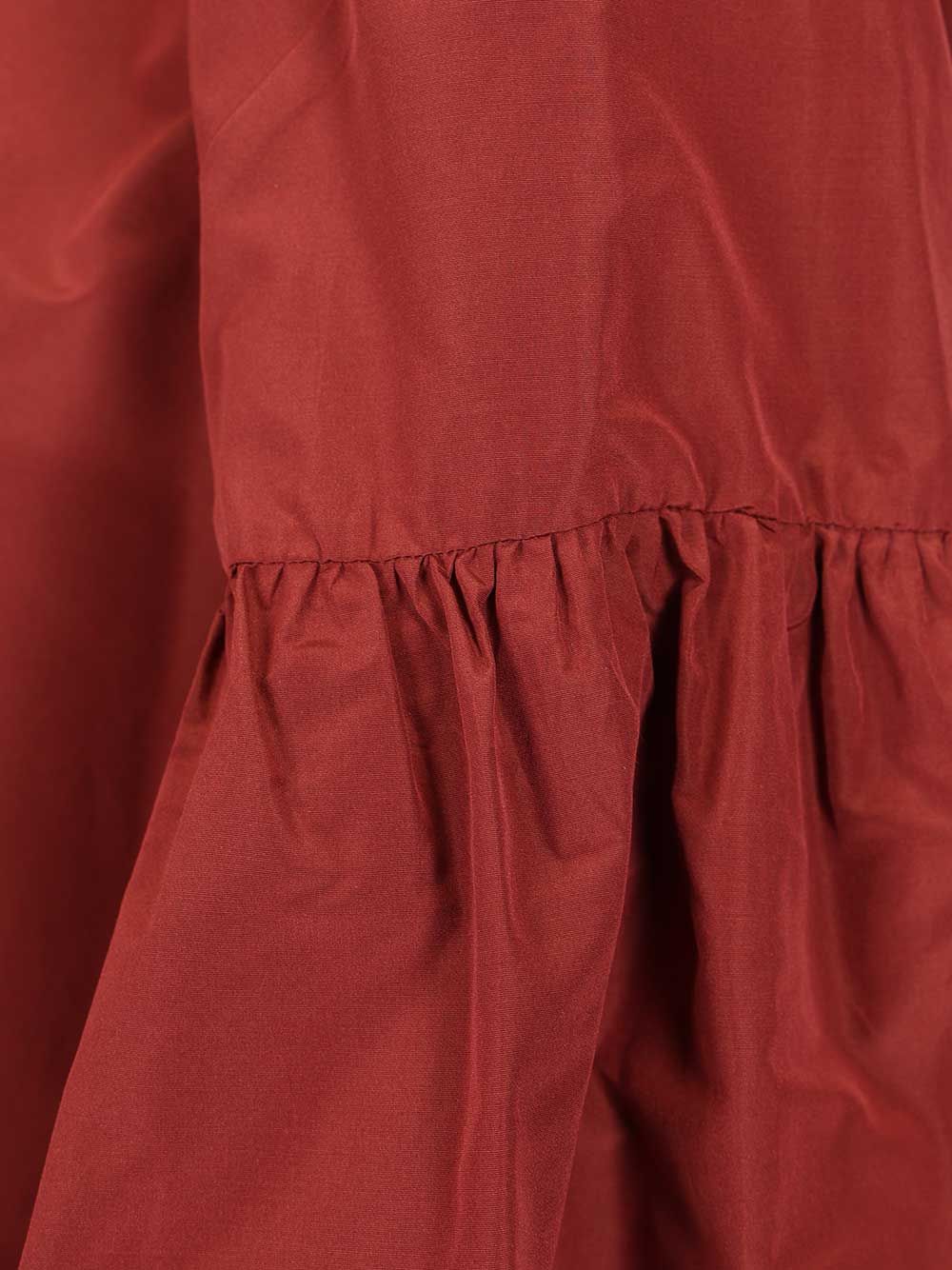 Crop Blouse Red Polyester
