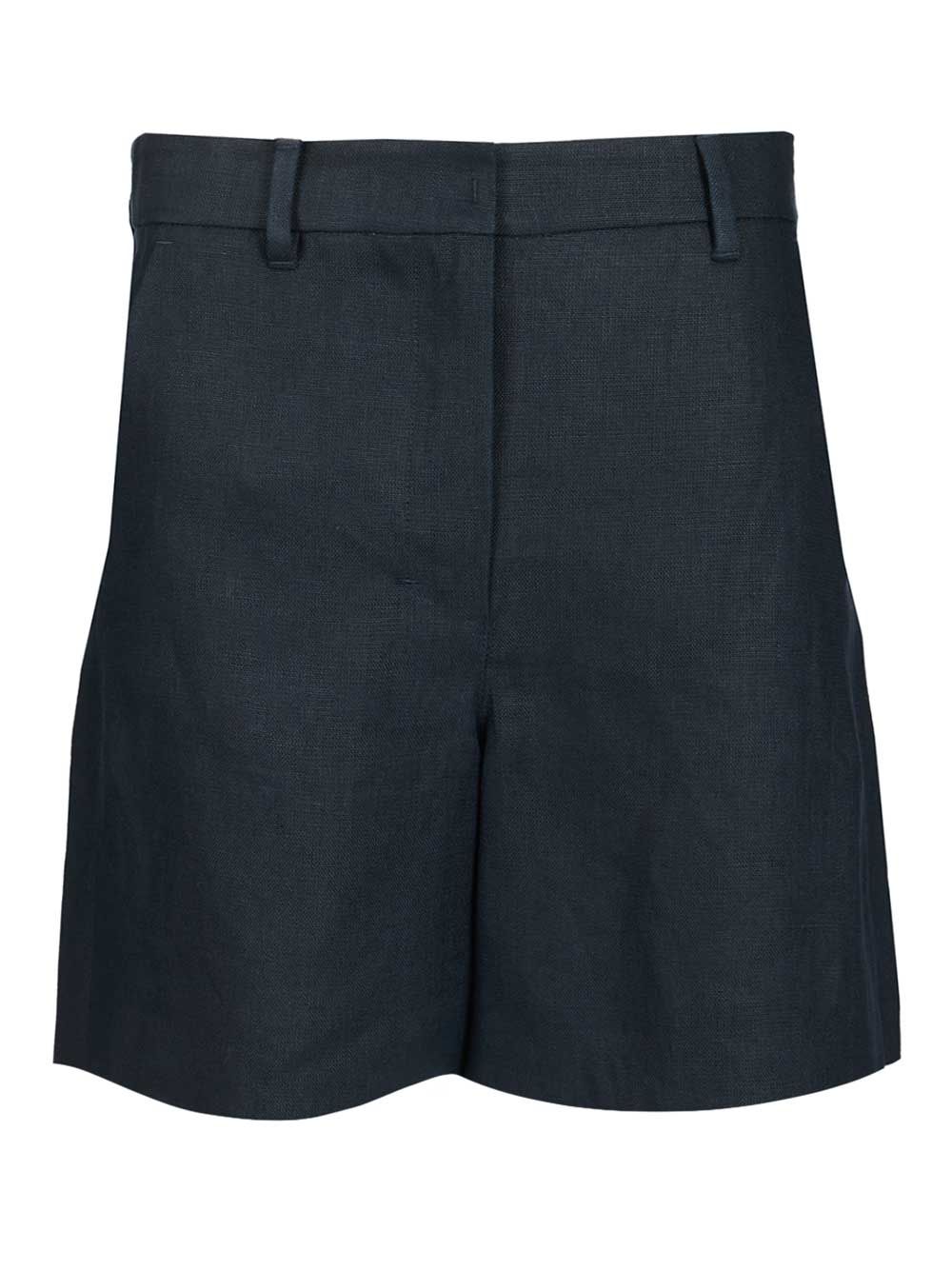 PARTY SHORT BERMUDA IN LINEN CANVAS Blue Lino Trousers