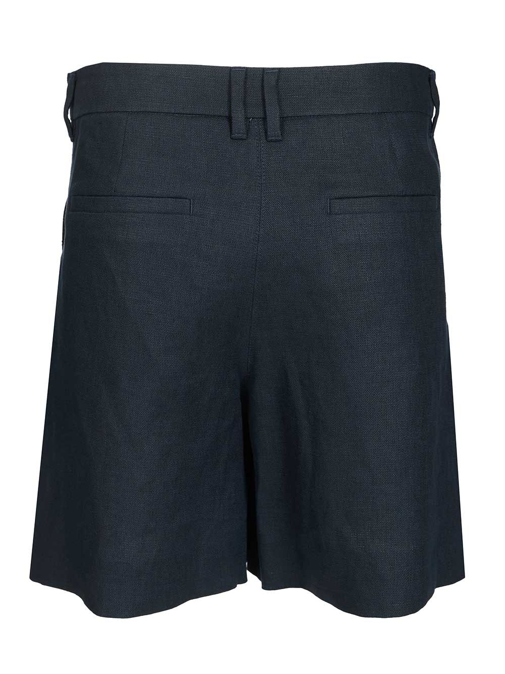 PARTY SHORT BERMUDA IN LINEN CANVAS Blue Lino Trousers