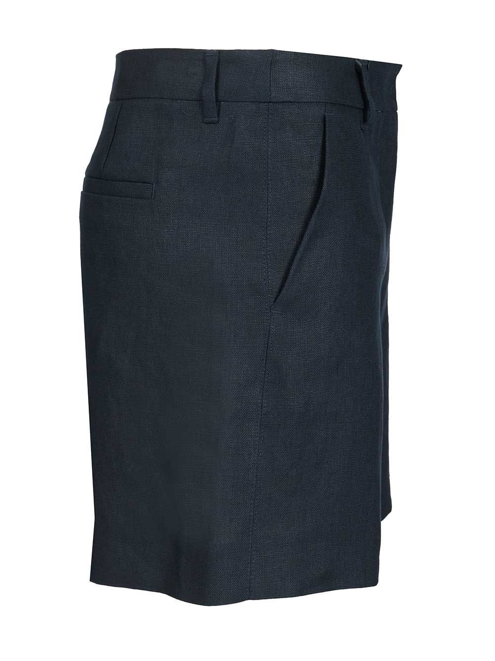 PARTY SHORT BERMUDA IN LINEN CANVAS Blue Lino Trousers