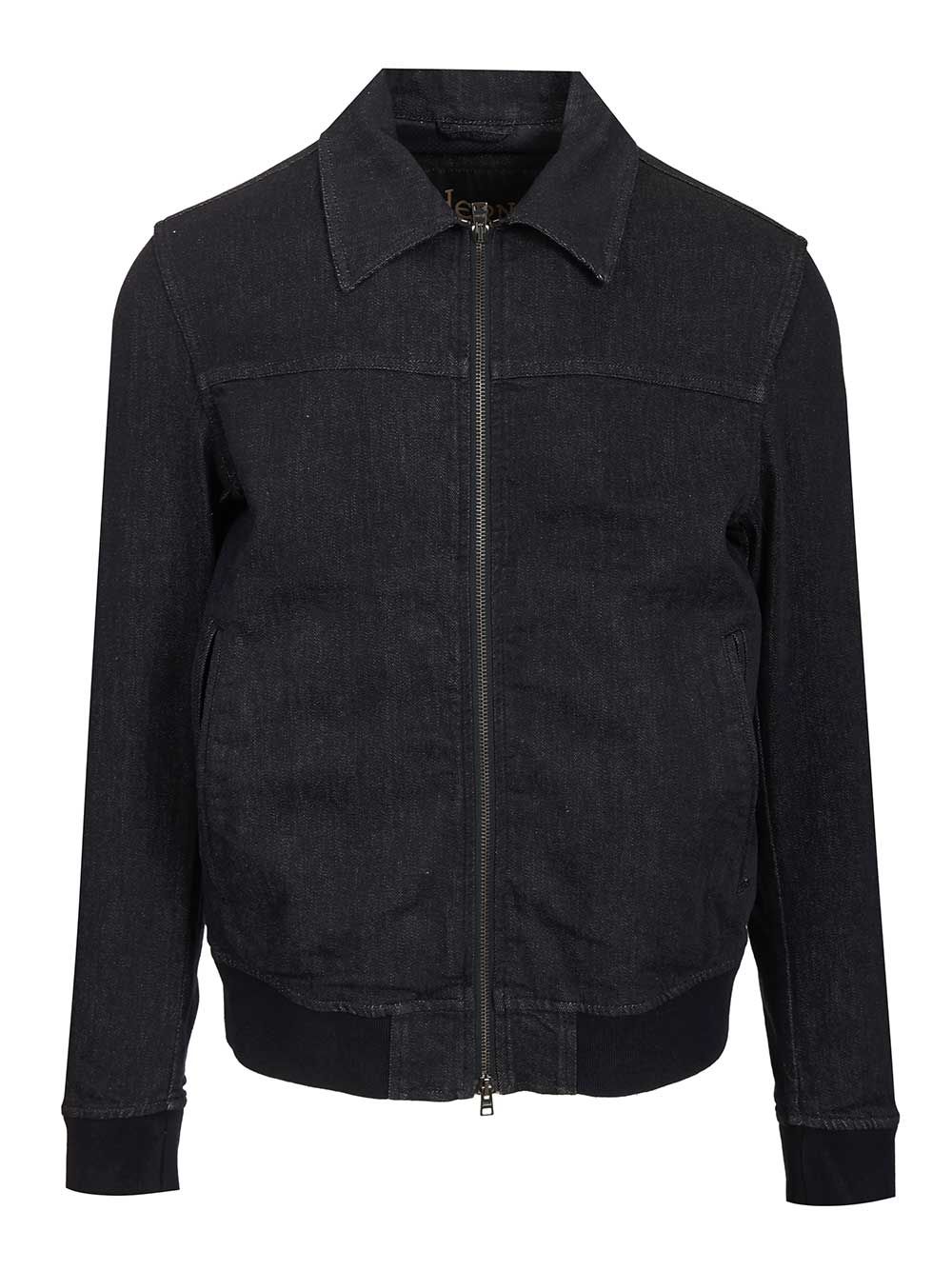 Denim Bomber Jacket Blue Cotton Elastane