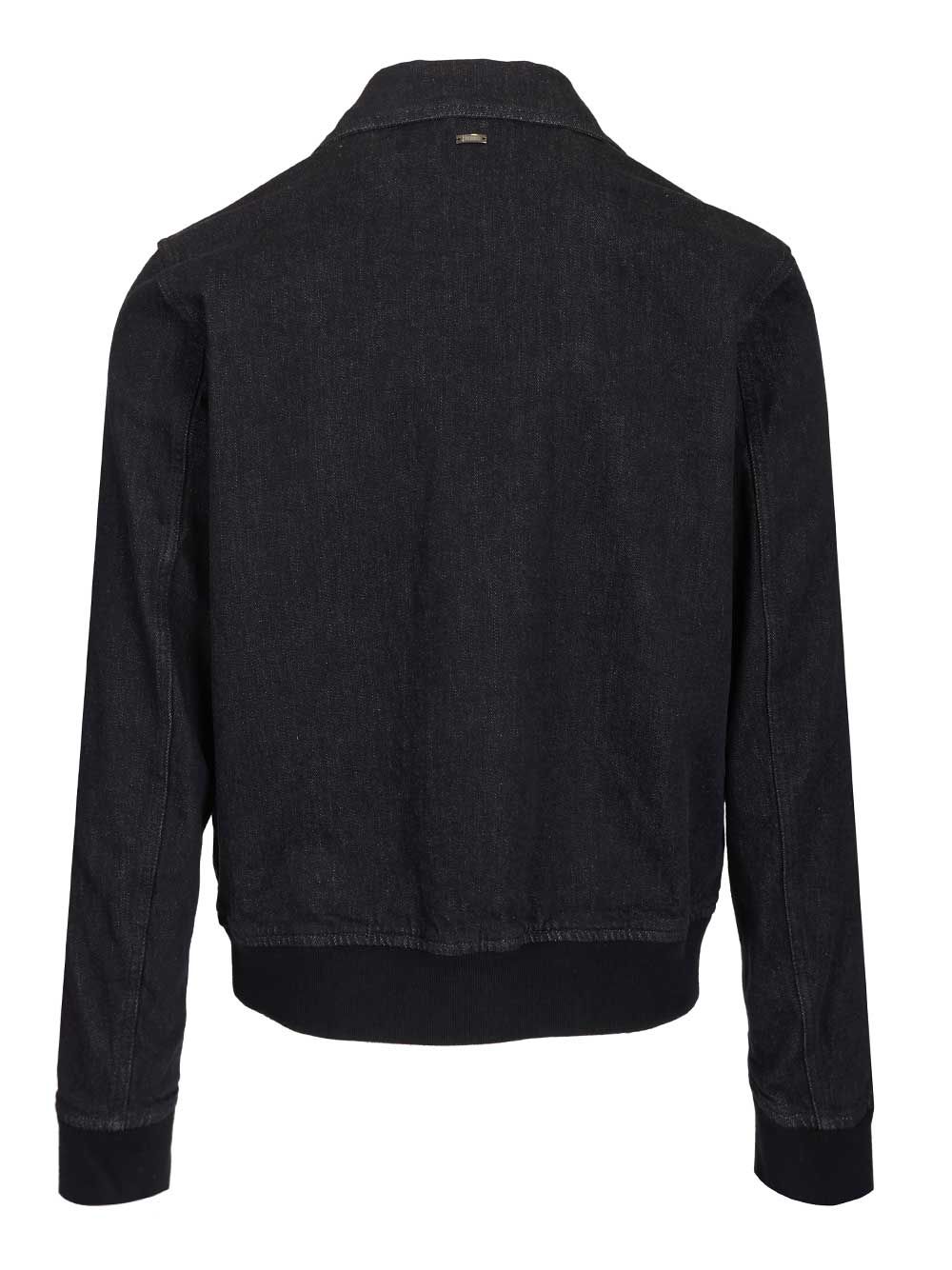 Denim Bomber Jacket Blue Cotton Elastane